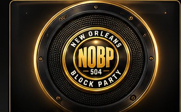 Top of the speaker, the NOBP 504 crest ringed in gold.